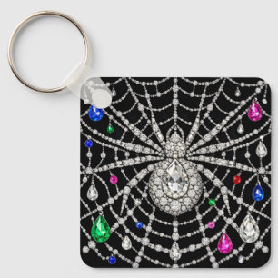Glamorous Spider Bejewelled Diamond design Key Ring