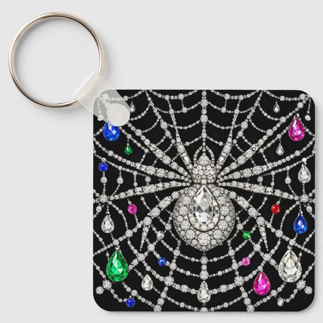 Glamorous Spider Bejewelled Diamond design  Key Ring (Front)