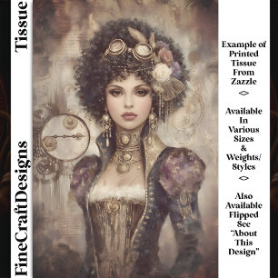 Glamorous Steampunk Woman DM2LF Decoupage Tissue Paper