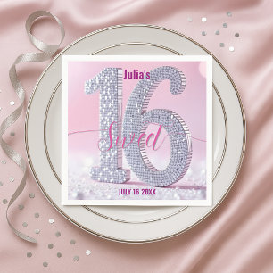 Glamorous  Stylish Chic Rhinestone Sweet Sixteen Napkin