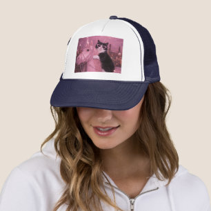 Glamorous Unicorn Cat Under Sparkling City         Trucker Hat