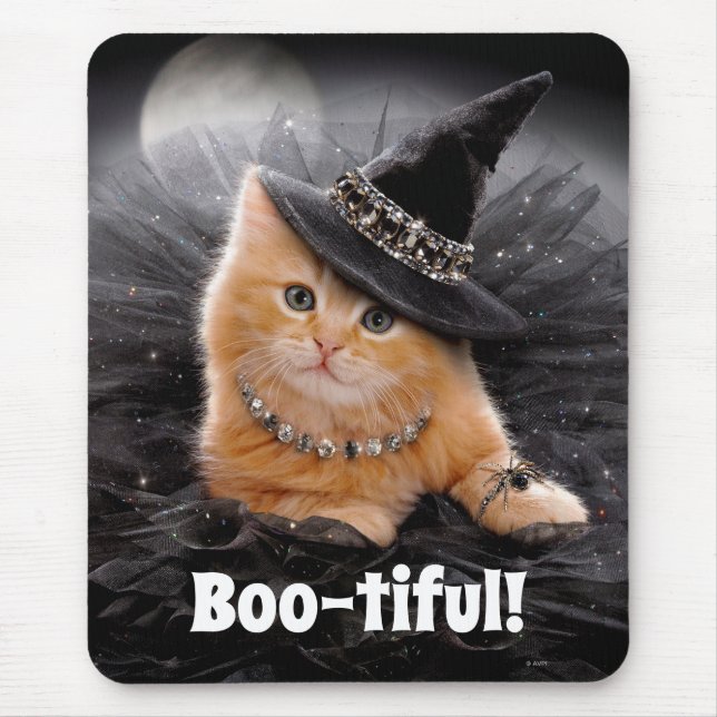 Glamorous Witch Kitten Mouse Mat (Front)