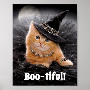 Glamorous Witch Kitten Poster