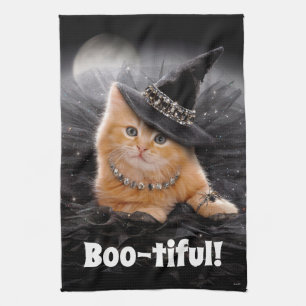Glamorous Witch Kitten Tea Towel