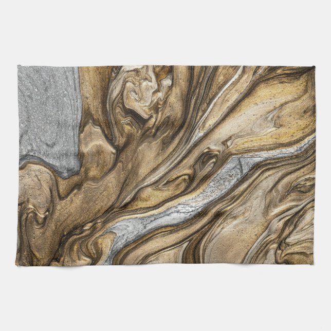 glamour 001 liquid brown colours tea towel (Horizontal)