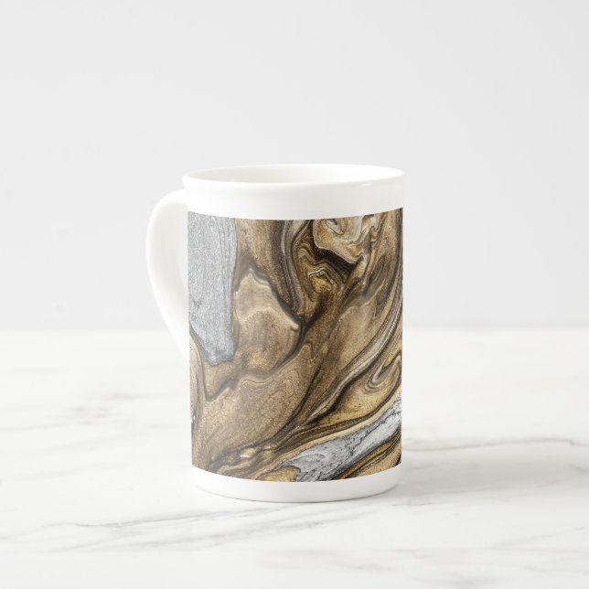 glamour 002 liquid brown colours bone china mug (Front Left)