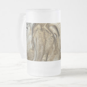 glamour 003 liquid brown colours frosted glass beer mug