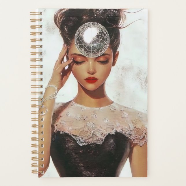 Glamour and Disco Print | Elegant Fashion Art Planner (Front)
