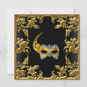 Glamour Ball Invitation Elegant Black Gold