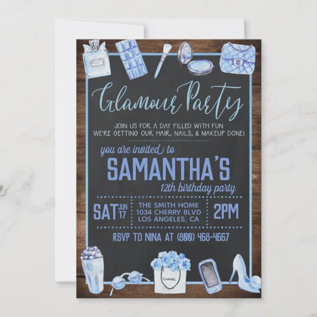 Glamour Birthday Party Invitation (Front)
