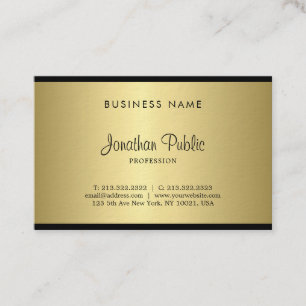 Glamour Black And Gold Handwritten Script Luxury Business Card