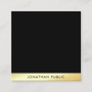 Glamour Black Gold Professional Elegant Template Square Business Card