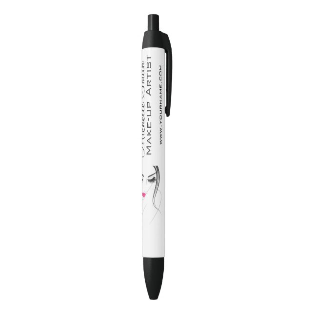 Glamour Black White Pink Lashes Makeup and Beauty  Ink Pen (Bottom (Vertical))