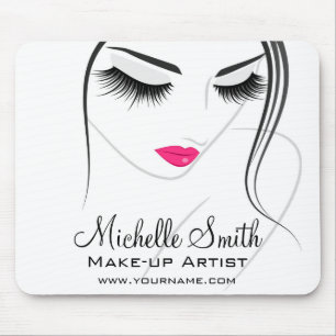 Glamour Black White Pink Lashes Makeup and Beauty  Mouse Mat