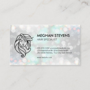 Glamour Bokeh Hair and Beauty Logo Appointment Card