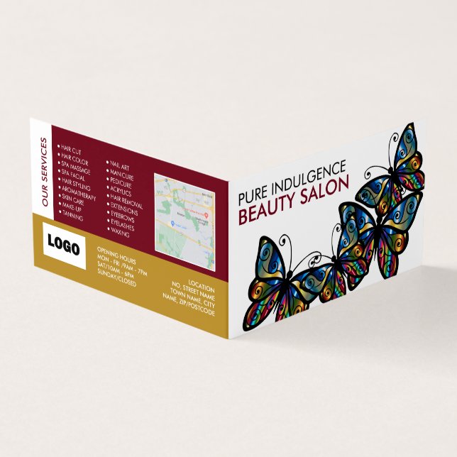 Glamour Butterflies, Beautician, Loyalty Card, Business Card (Outside)