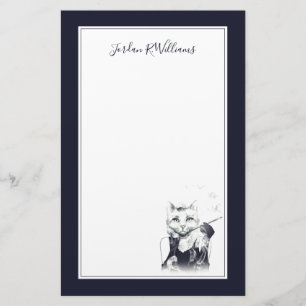 Glamour Cat   Add Your Name Stationery