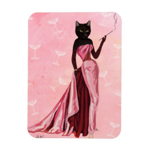 Glamour Cat in Pink Magnet
