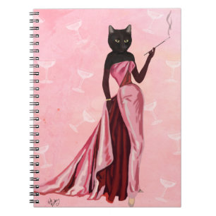 Glamour Cat in Pink Notebook
