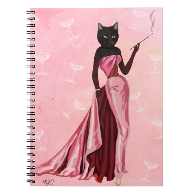 Glamour Cat in Pink Notebook (Front)