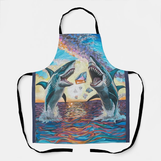 Glamour Chomp-Shark Breaching for Shiny Gems- Apron (Front)