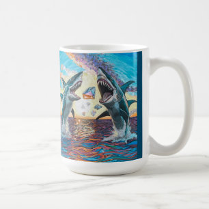 Glamour Chomp-Shark Breaching for Shiny Gems- Coffee Mug