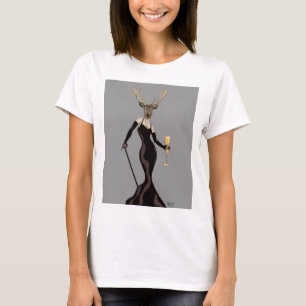 Glamour Deer in Black 2 T-Shirt