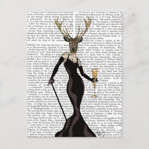 Glamour Deer in Black Postcard