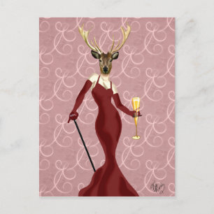 Glamour Deer in Marsala 2 Postcard