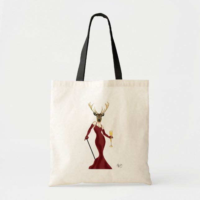 Glamour Deer in Marsala Tote Bag (Front)