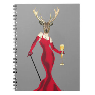 Glamour Deer in Red Notebook