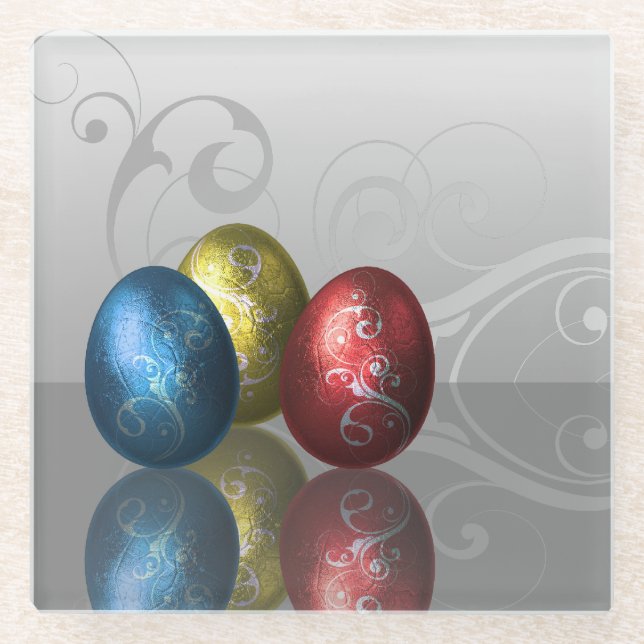 Glamour Easter Eggs - Glass Coaster (Front)