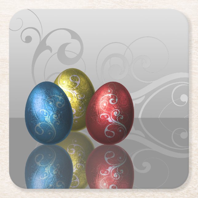 Glamour Easter Eggs - Paper Coaster (Front)