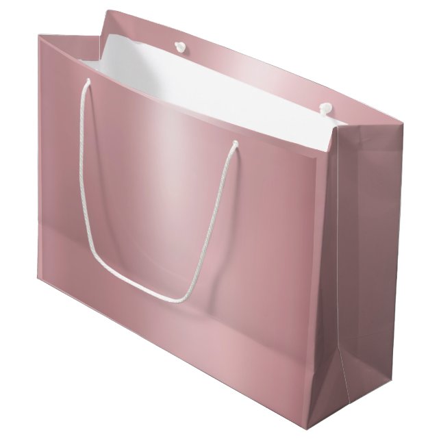 Glamour Elegant Modern Rose Gold Template Trendy Large Gift Bag (Front Angled)