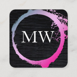 Glamour Expressive Faux Velvet / Monogram Square Business Card