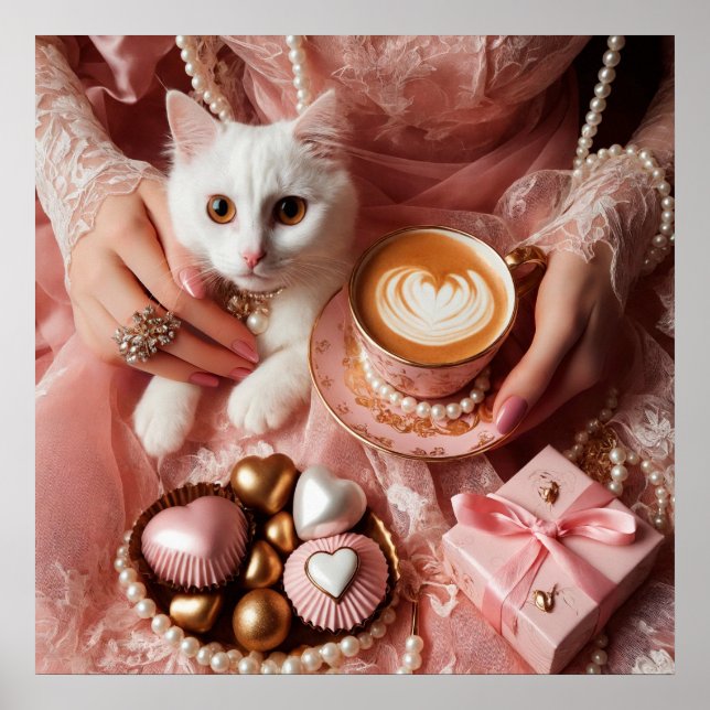 Glamour fashion luxury girly coffee photo poster (Front)