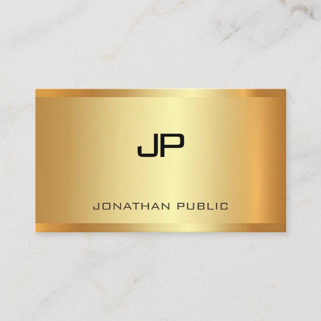 Glamour Faux Gold Modern Template Elegant Trendy Business Card (Front)