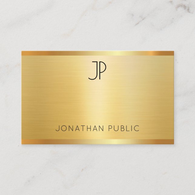 Glamour Faux Gold Professional Modern Elegant Business Card (Front)
