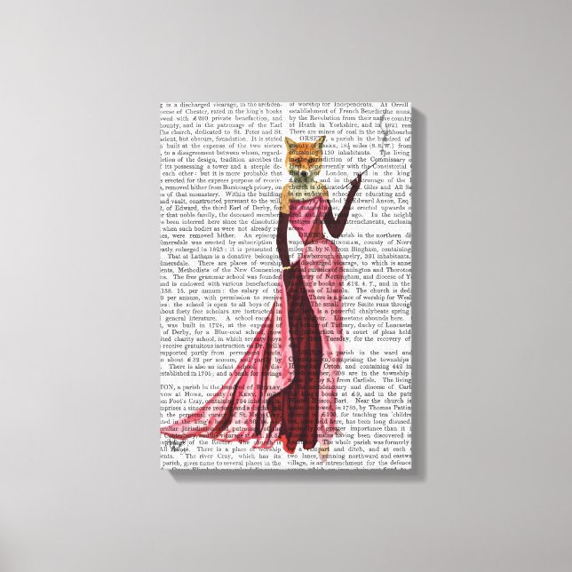 Glamour Fox in Pink Canvas Print (Front)