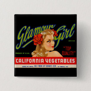 Glamour Girl 15 Cm Square Badge