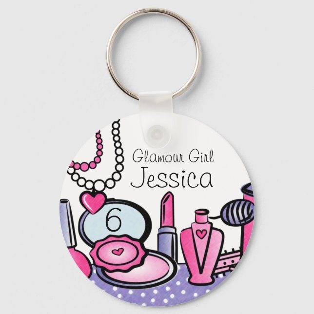 Glamour Girl Birthday (pd) Key Ring (Front)