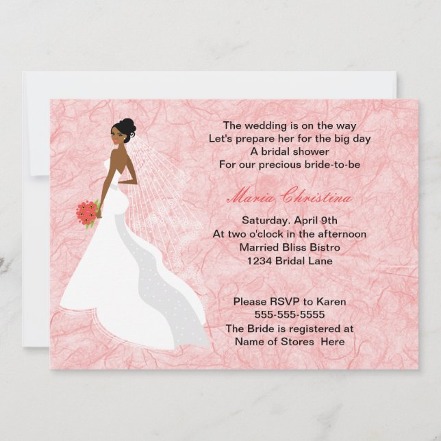 Glamour Girl Bridal Shower Invitation 2 (Front)
