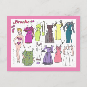 Glamour Girl Brooke Paper Doll Postcard