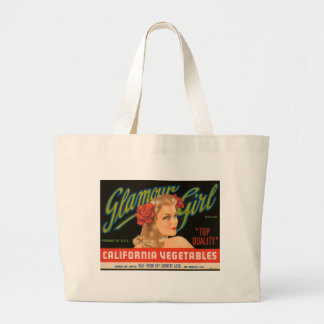 Glamour Girl California Vegetables Vintage Ad Large Tote Bag