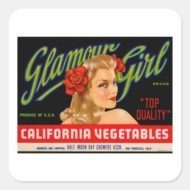 Glamour Girl Square Sticker (Front)