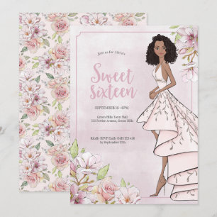 Glamour Girl Sweet Sixteen Birthday Invitation