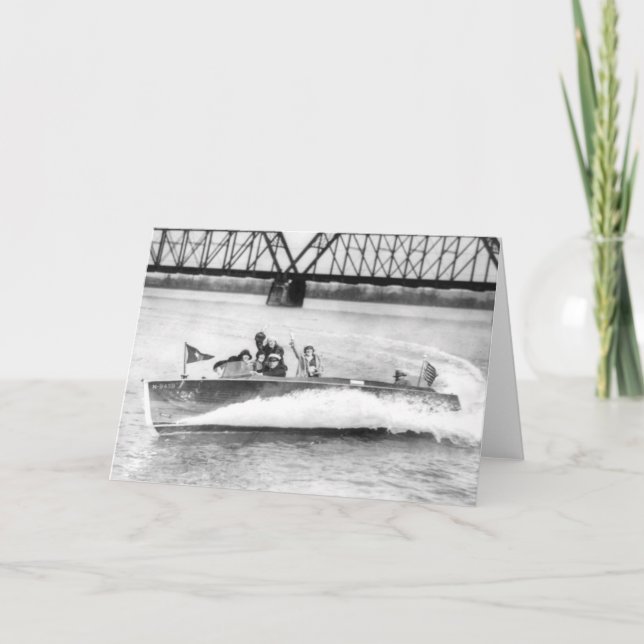 Glamour Girls in Speed Boat Card (Front)