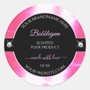 Glamour Girly Pink Black Brilliants Product Label