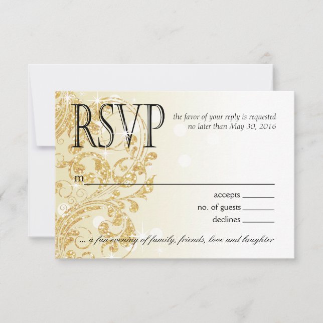 Glamour Glitter Luxe Ombre RSVP | champagne (Front)