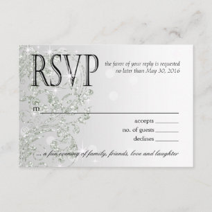 Glamour Glitter Luxe Ombre RSVP   silver ice Card